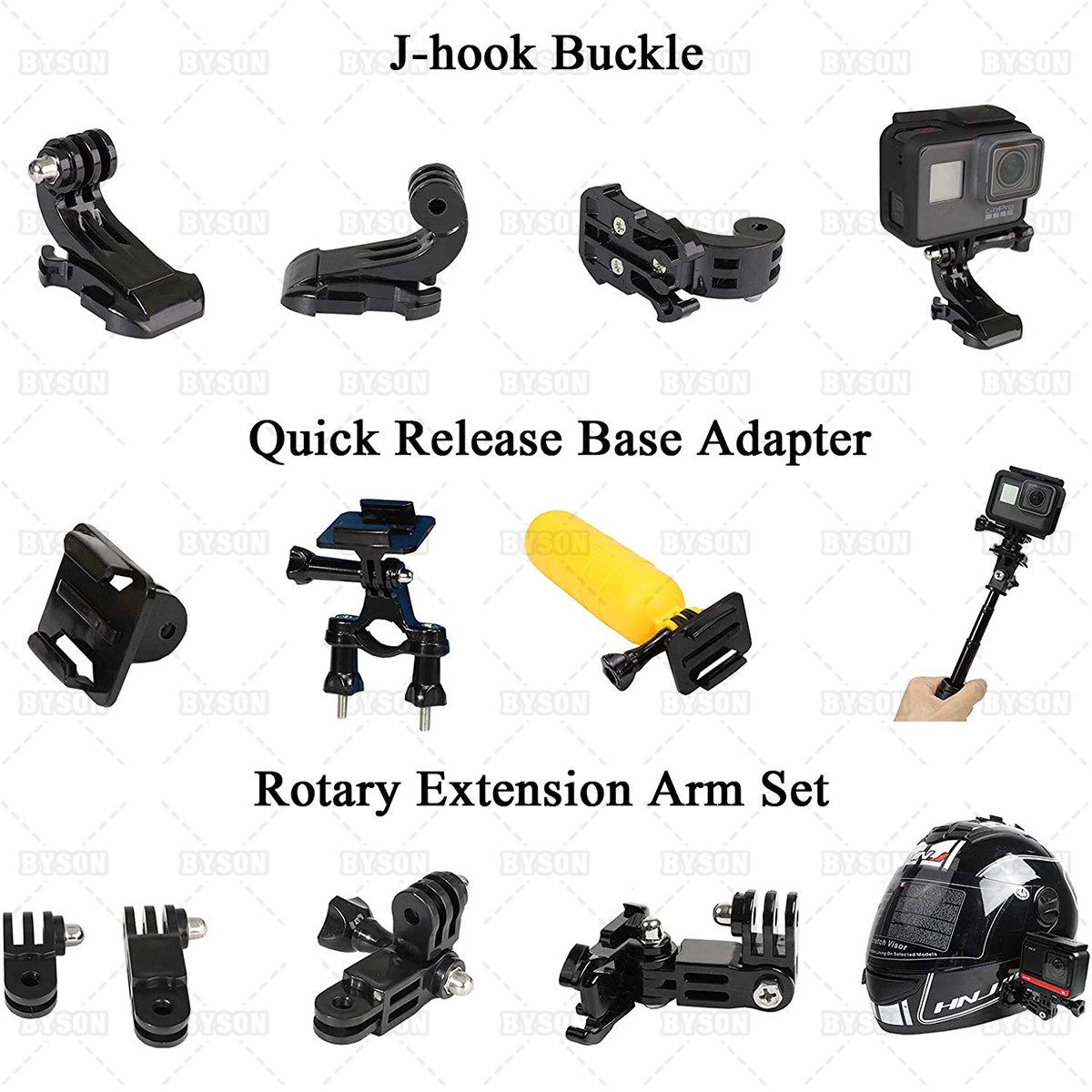 Ackmioxy 20 in 1 Universal Action Camera Accessory Kit for GoPro Hero 9 8 7 6 5 Blcak Gopro Max Insta360 One R/X DJI Action AKASO Sony ENEK SJCAM Sports Cam, Helmet Base Adhesive Tripod Adapter Mount
