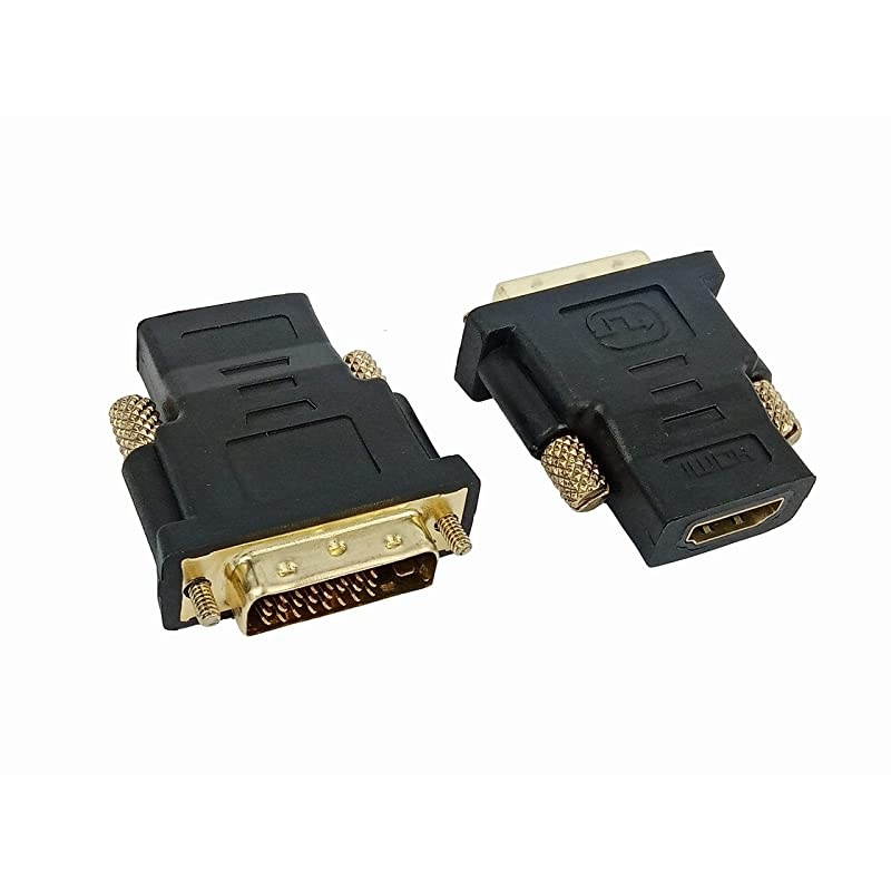 to HDMI Adapter 24 + 1 Pin, Pack of 2 -D Male to HDMI Female Converter