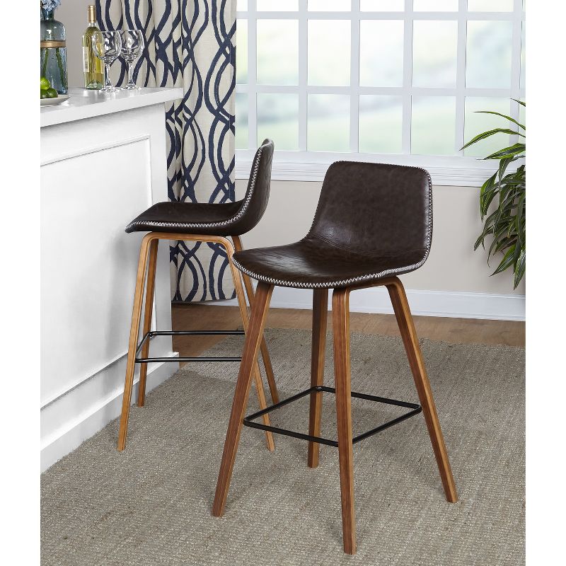 Set of 2 Wapoli Counter Height Barstools Brown - Buylateral
