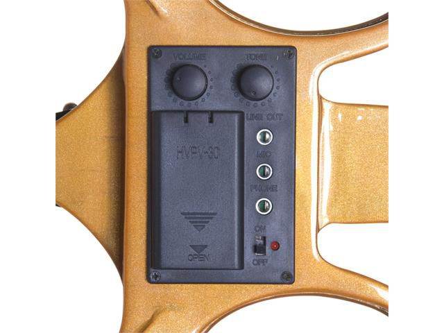 Cecilio 4/4CEVN-1Y 4/4 Full Size Electric Silent Solidwood Violin w/ Ebony Fittings in Style 1 - Metallic Maple