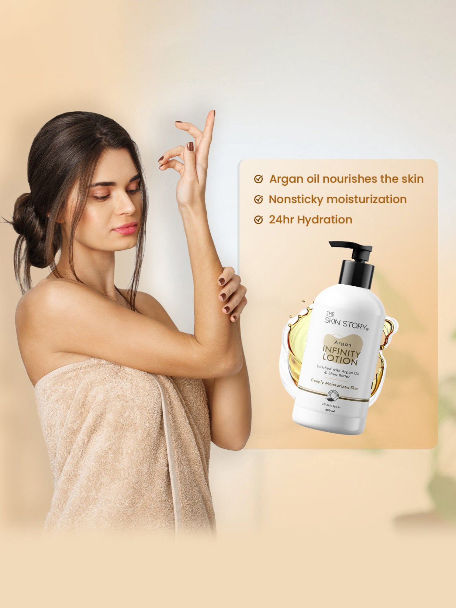 The Skin Story Shea Butter Argan Infinity Lotion for Deeply Moisturized Skin - 280 ml