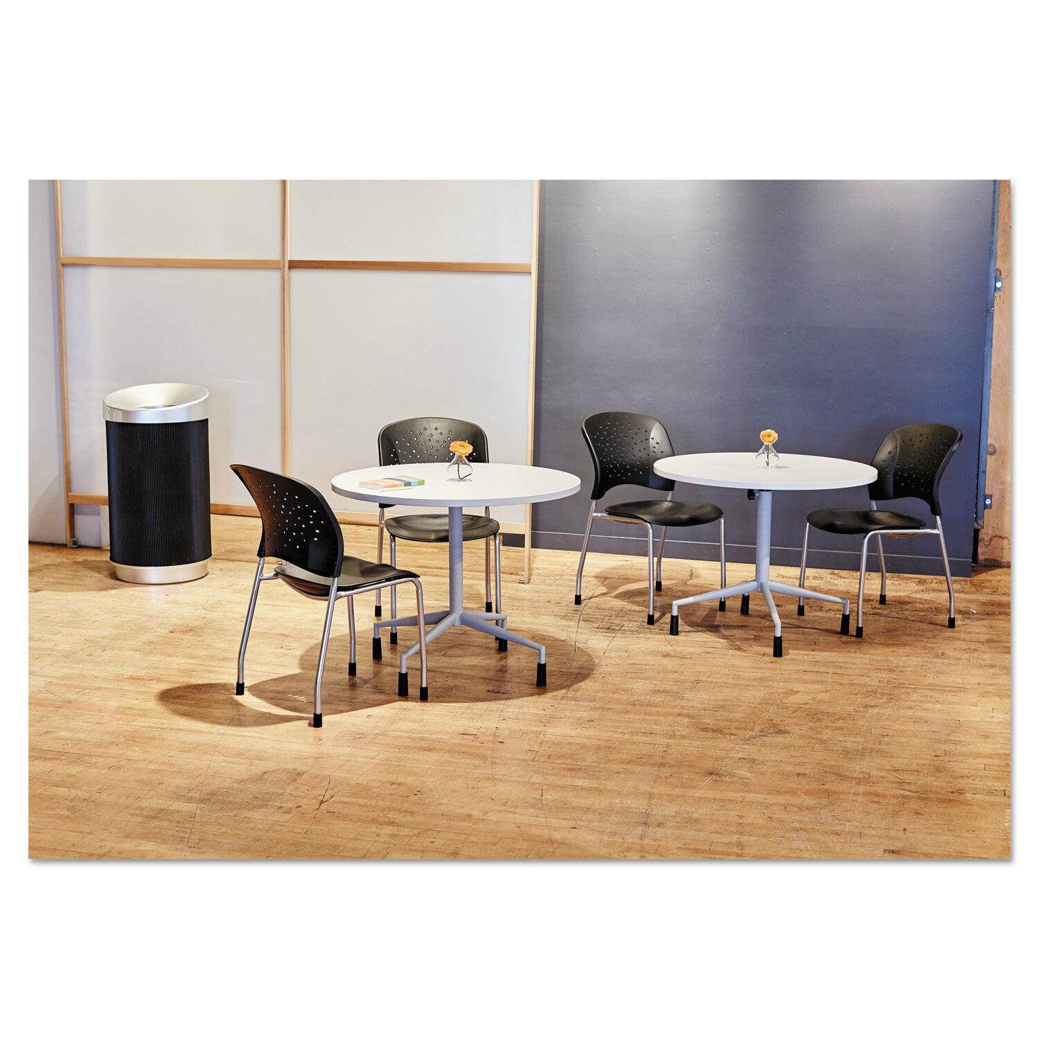 Safco At-Your-Disposal Vertex Receptacle Round Polyethylene 38gal Black/Chrome