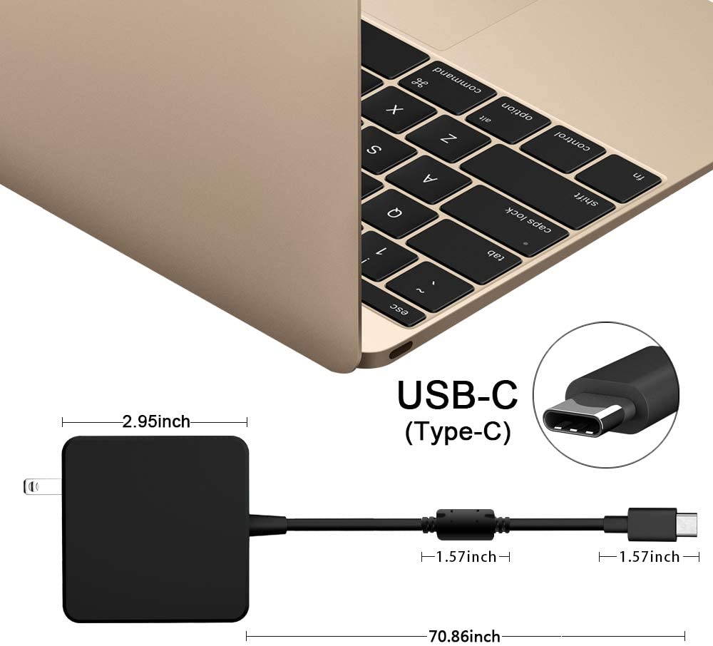 87W / 90W USB C Power Adapter, Type C Power Delivery PD Wall Charger 87W (Compatible 61W, 45W, 30W and 12W) for MacBook Pro Air 2018, HP, Dell, Lenovo and Any Laptops or Smart Phones with USB C