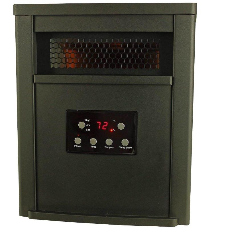 LifeSmart 1500 Watt Portable Electric Infrared Room Space Heater for Indoor Use, Black (2 Pack)