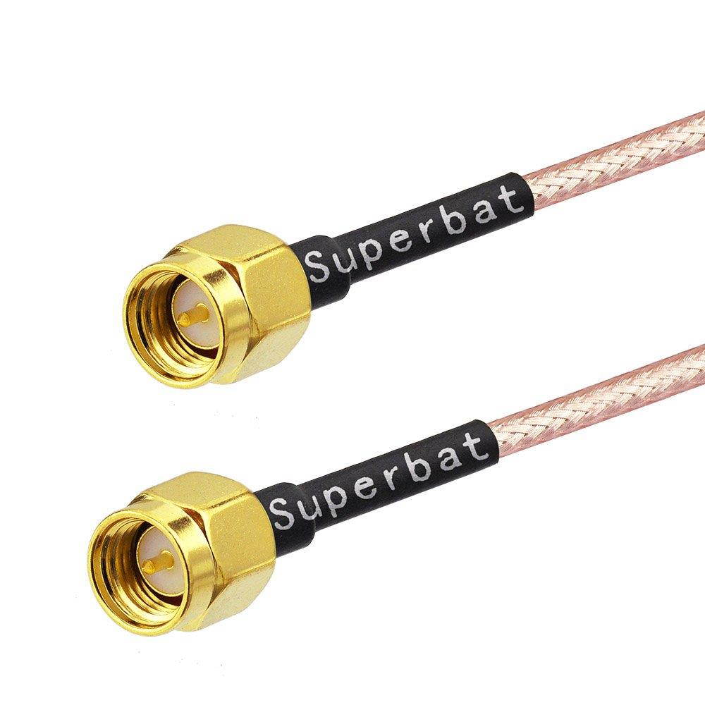 Superbat RF Coaxial SMA Male to Male/Female Bulkhead Connector Straight Pigtail Cable RG316 15cm (6inches) 2pcs for SDR Antenna Ham Radio