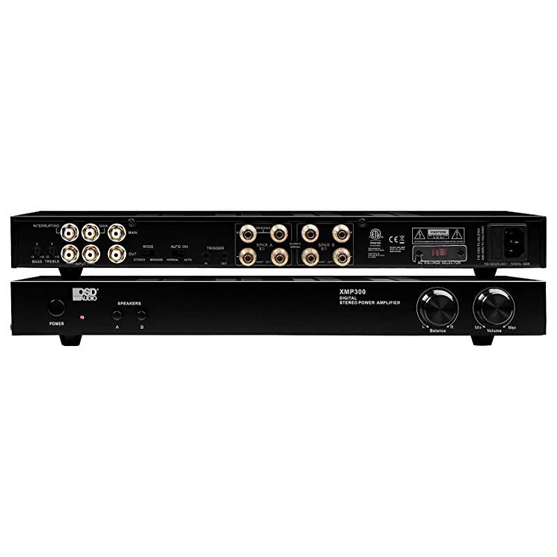 300W Class D Stereo 2 Channel Power Amplifier, A/B Switch, Treble Bass Control - XMP300