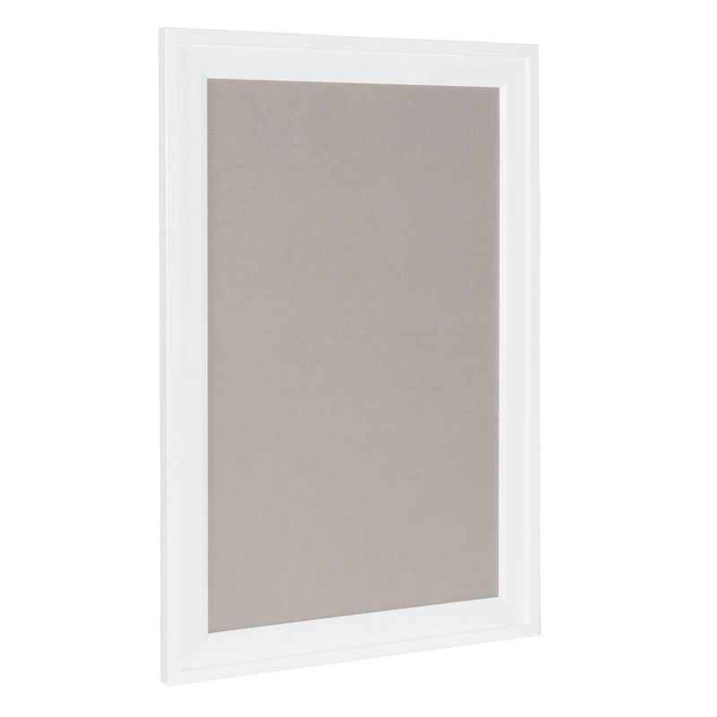 U Brands 40"x30" Linen Bulletin Board White Decor Frame