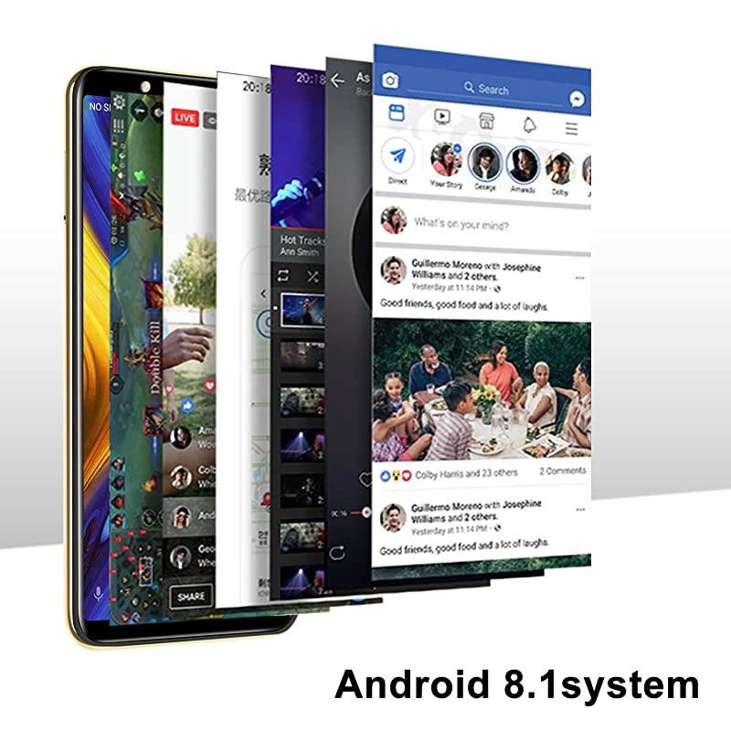 SIM Free Mobile Phone Mate RS Dual SIM 3G Unlocked Smartphones Android 81 Cellphone with 6 inch qHD Screen5MP Dual Cameras + 8GB ROMGold