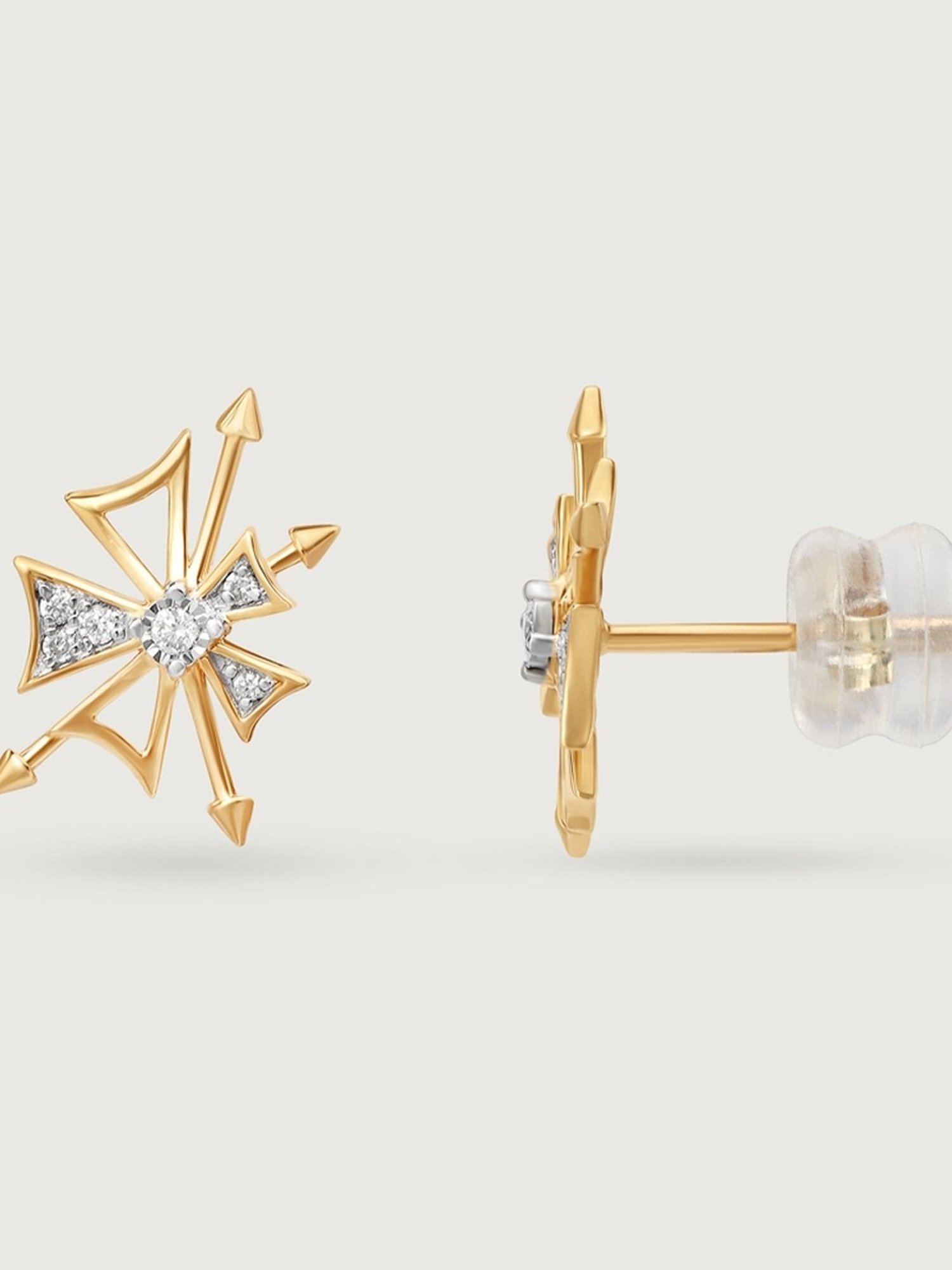 Mia by Tanishq Joyful Sparkles 14k Gold & Diamond Stud Earrings