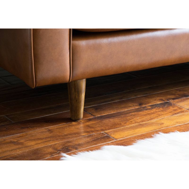 2pc Calvin Mid Century Top Grain Leather Sofa & Armchair Set Camel - Abbyson Living