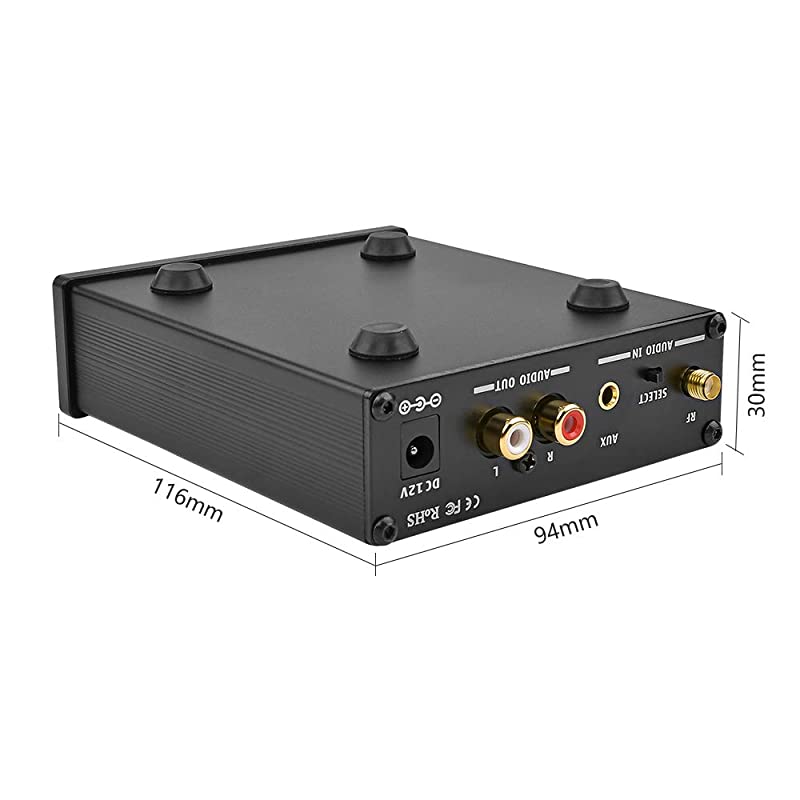 Audio 6J1 Tube Preamplifier Bluetooth 50 HiFi Treble Bass Adjustment Audio Preamplifier DC12V Amplifier Preamp NE5532P Chips for Home Theater SystemBlack+BT 50