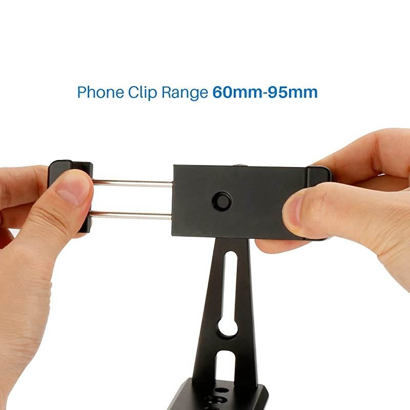 ST-04 Aluminum Smartphone Tripod Mount Adapter Vertical Video Bracket Cell Phone Clip 360 Degree Smartphone Video Tripod Clamp for iPhone Xs Xs Max XR 8 Android Instagram IGTV Livestreaming