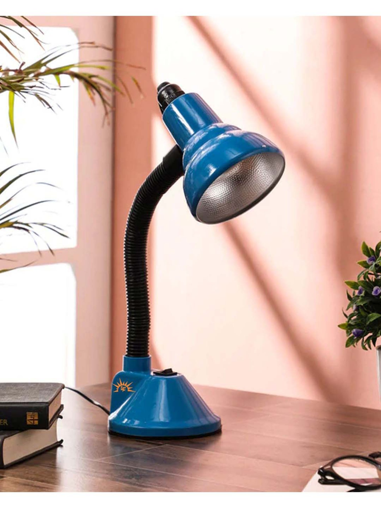 DecorativeRay Blue PVC Study Table Lamp - Set of 1