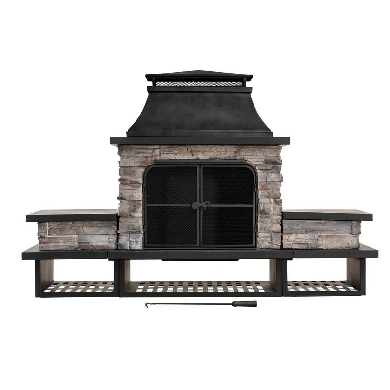 Irving Outdoor Fireplace Black - Sunjoy