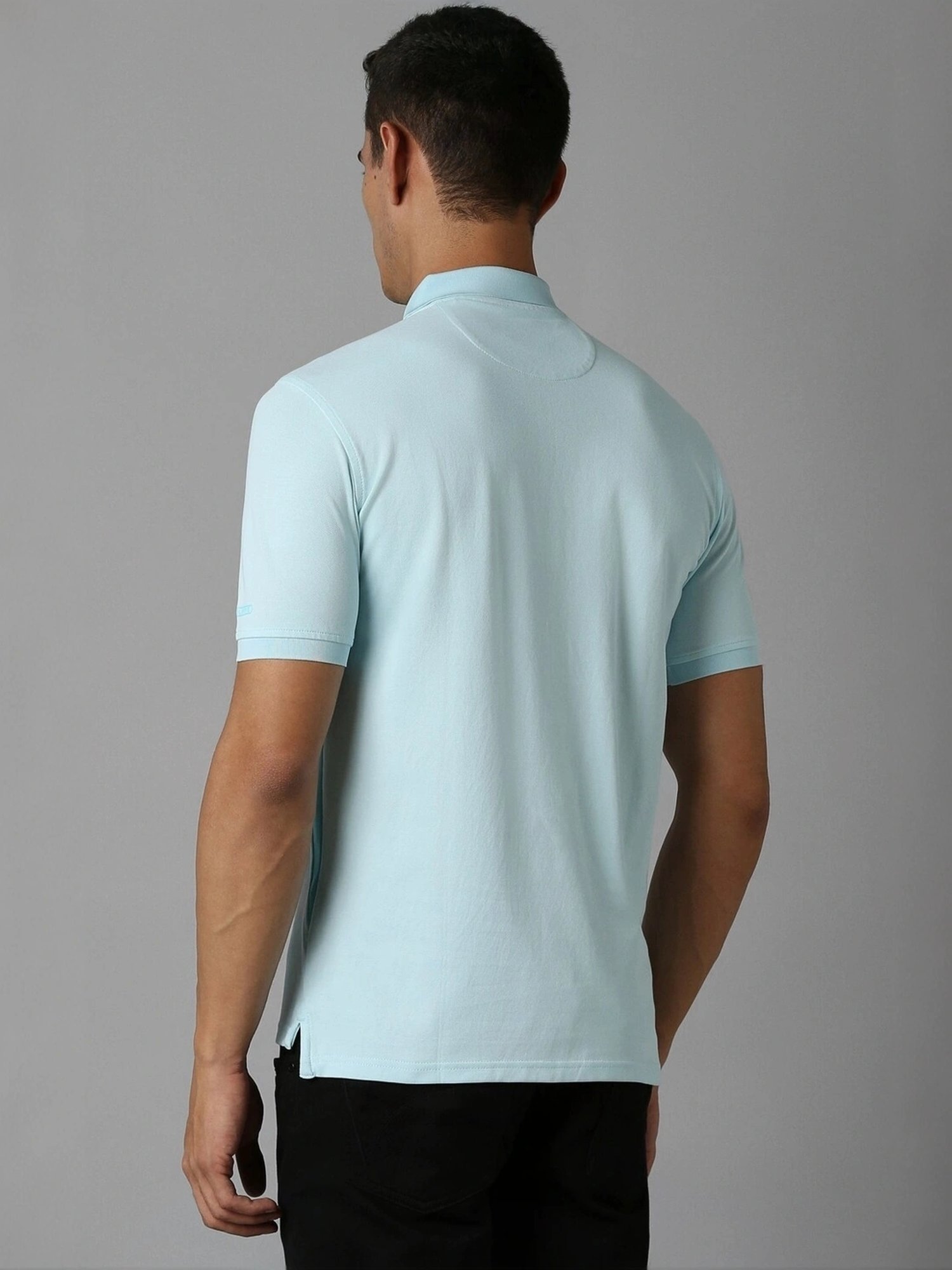 Louis Philippe Blue Regular Fit Polo T-Shirt