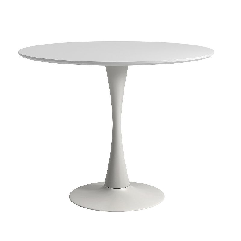 36" Cameron Modern Round Dining Table with Tulip Style Base White - Aeon