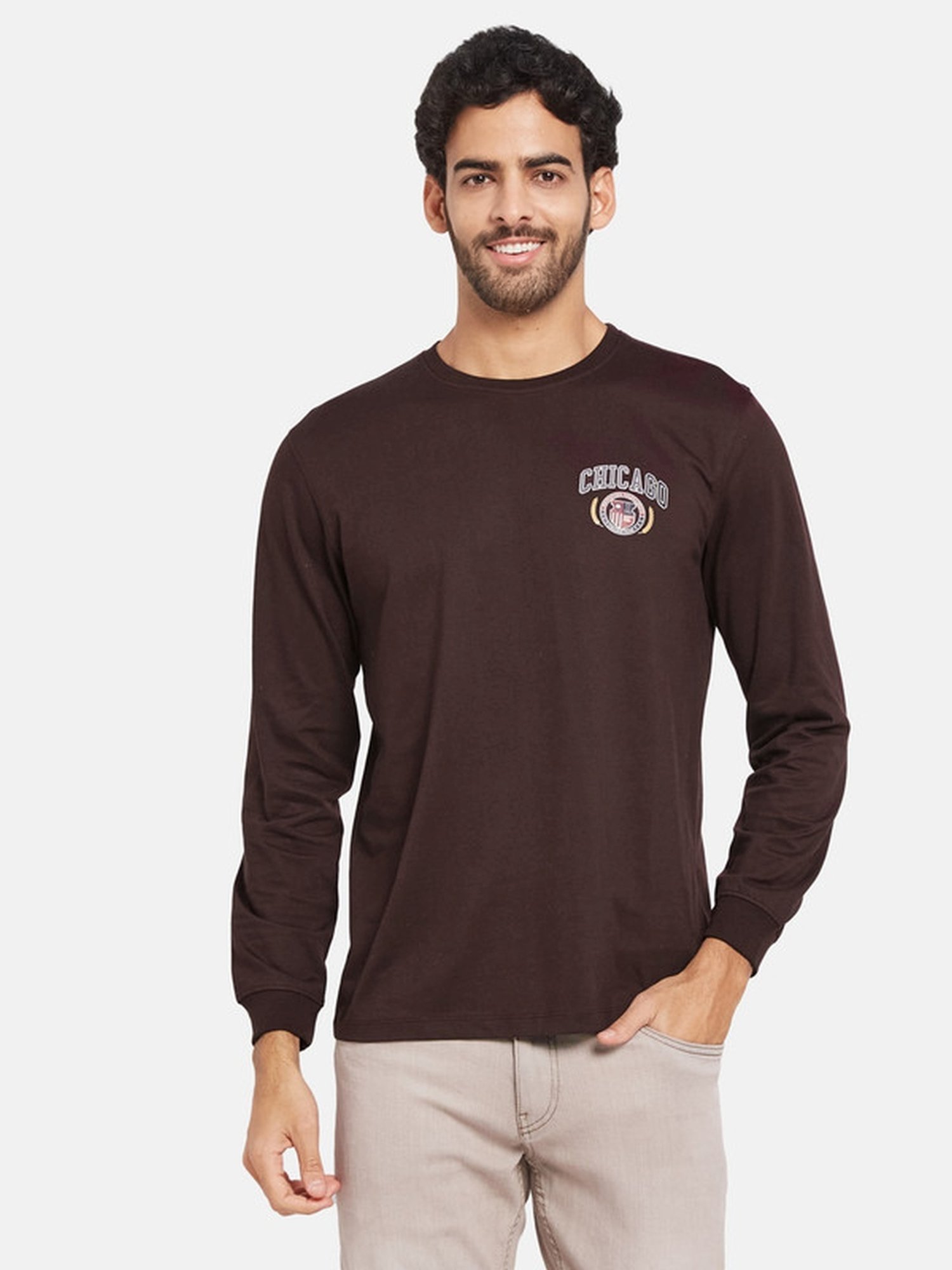 METTLE Blood Red Cotton Regular Fit T-Shirt