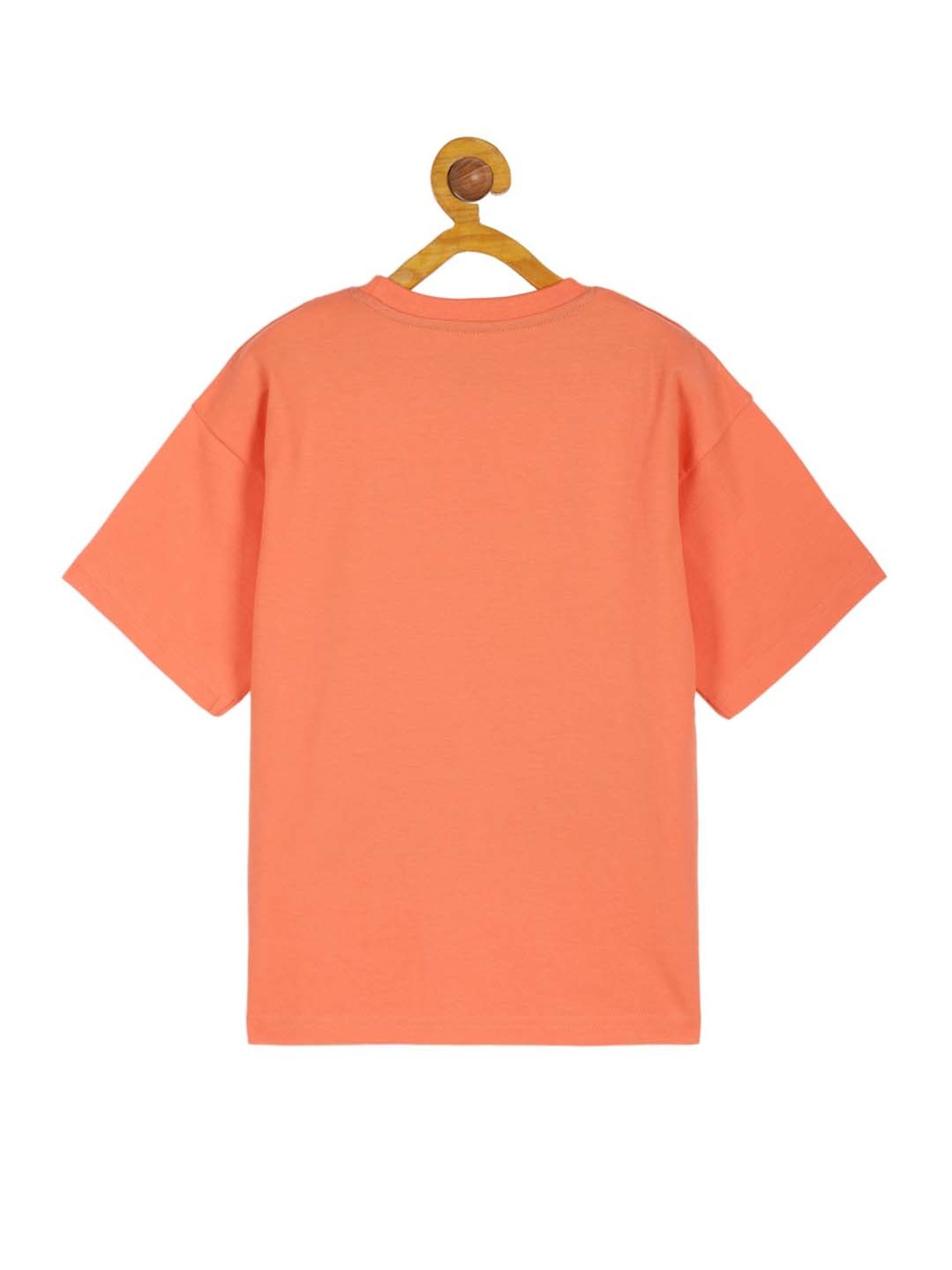 Plum Tree Kids Peach & Grey Cotton Printed T-Shirt Set