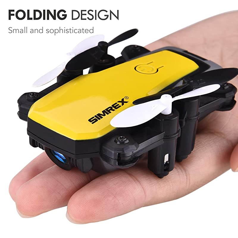 X300C 8816 Mini Drone with Camera WiFi HD FPV Foldable RC Quadcopter Rtf 4CH 2.4Ghz Remote Control Headless [Altitude Hold] Super Easy Fly for Training - Yellow