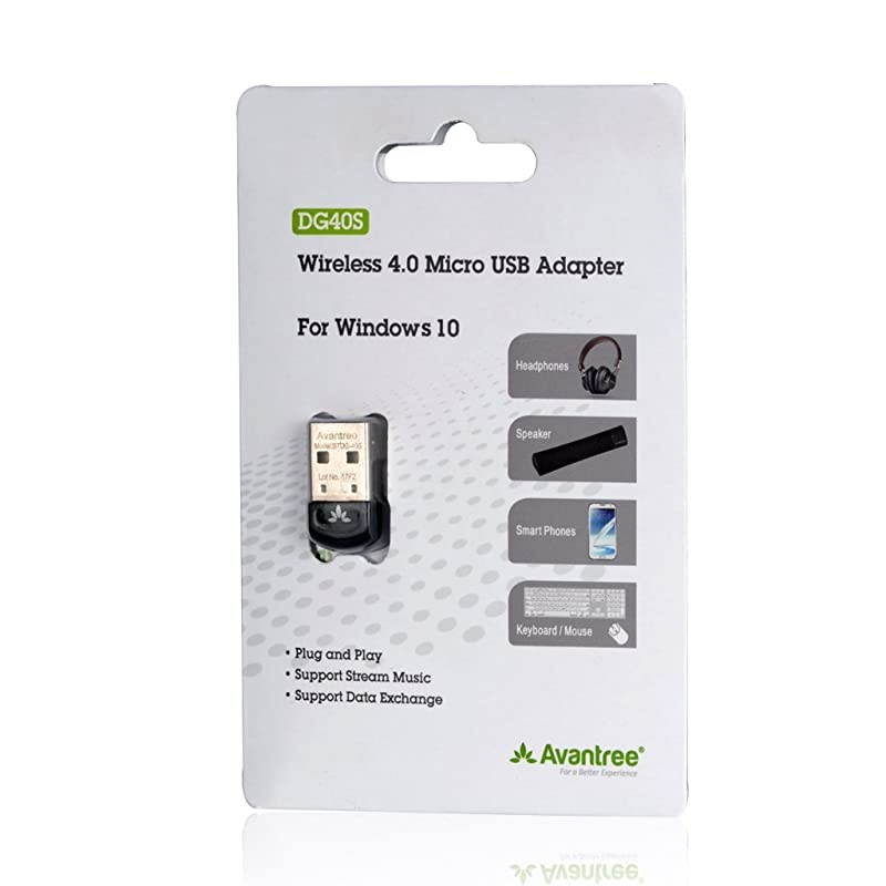 DG40SA Dedicated Windows 10 Bluetooth USB Adapter, Wireless Dongle for PC Bought with Win 10, Plug & Play, Support Headpones, PS4 Gaming Controllers, Mouse, Keyboard, Printers etc.