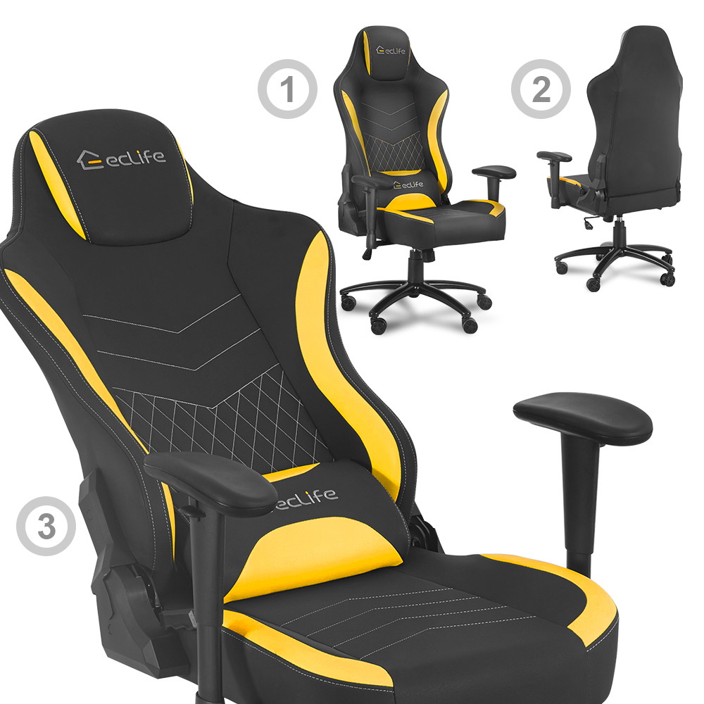 Ergonomic Racing Style Gaming Chair LUCKWIND Racing Chair
Massage Gaming Chair Office Chair Height Adjustment Recliner Swivel Rocker With USB Massage Lumbar Pad E-Sports Chair
