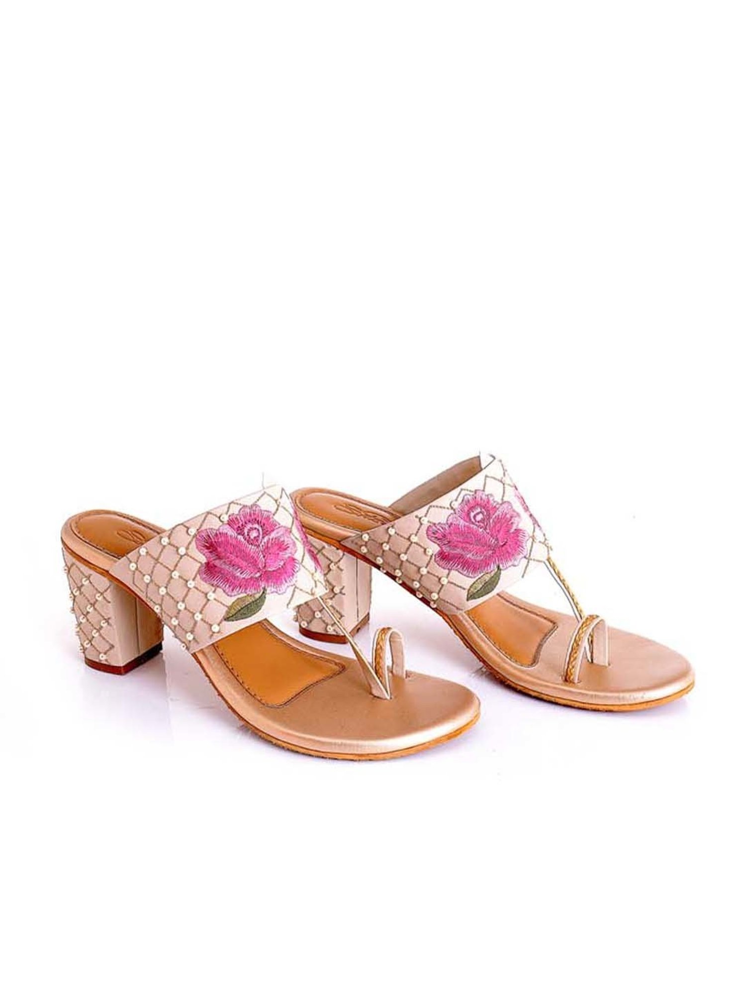 Sole House Women's Pink Toe Ring Sandals