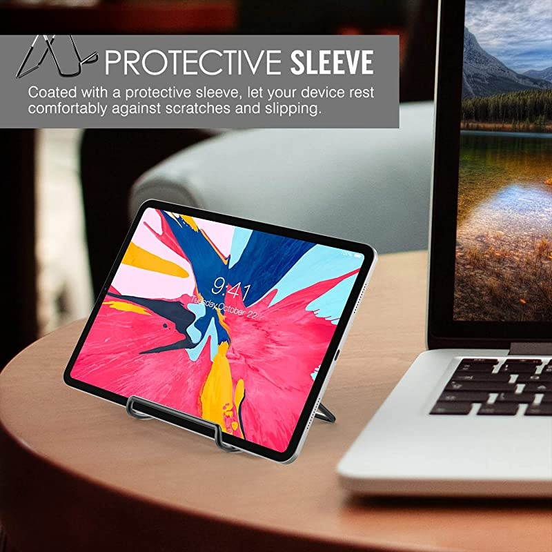 Foldable Tablet Stand 2 Pack Adjustable Metal Holder for 9129quot Tablet Compatible with iPad 102quot 2019 New iPad Air 3rd Gen iPad Pro 10597 iPad Pro 11 2020129 Galaxy Tab E 96quot Black