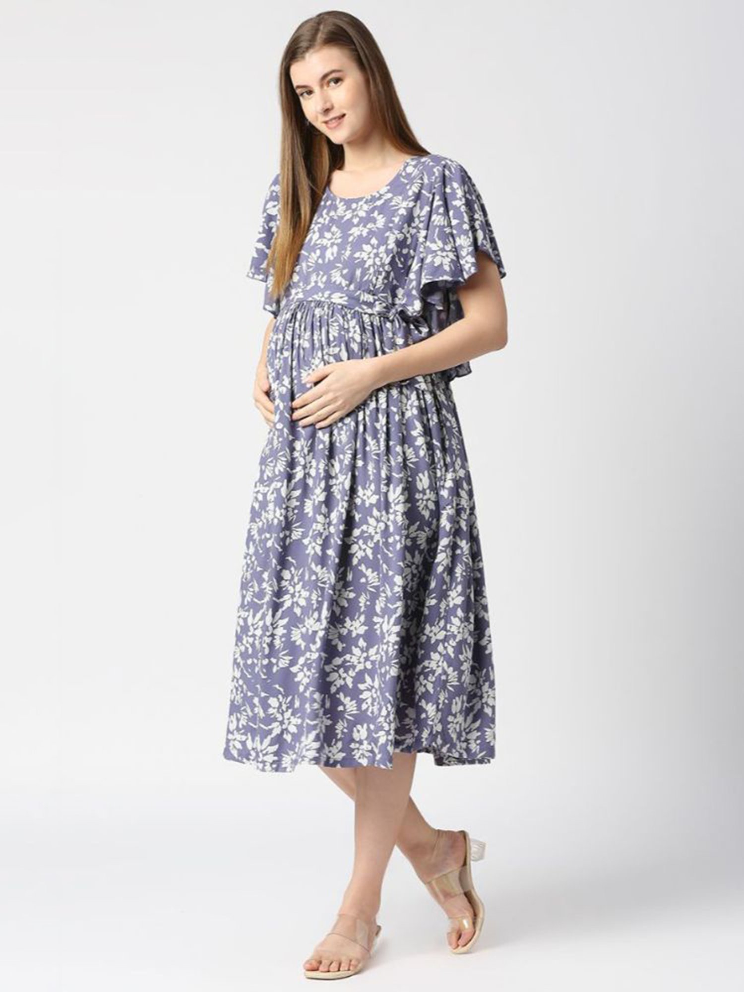Mine4Nine Multicolor Printed Maternity Kurta