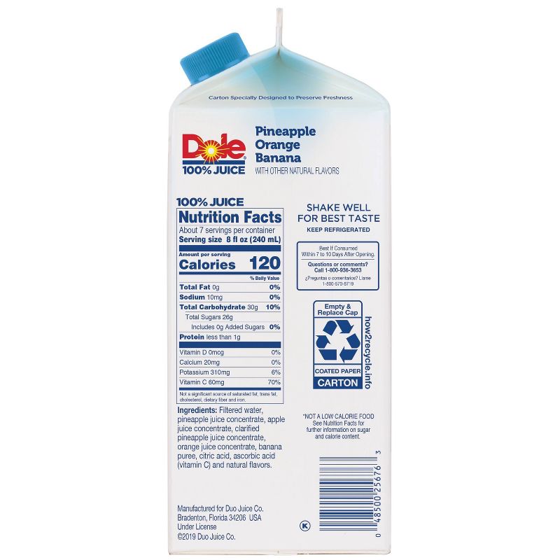 Dole Pineapple Orange Banana Juice - 59 fl oz