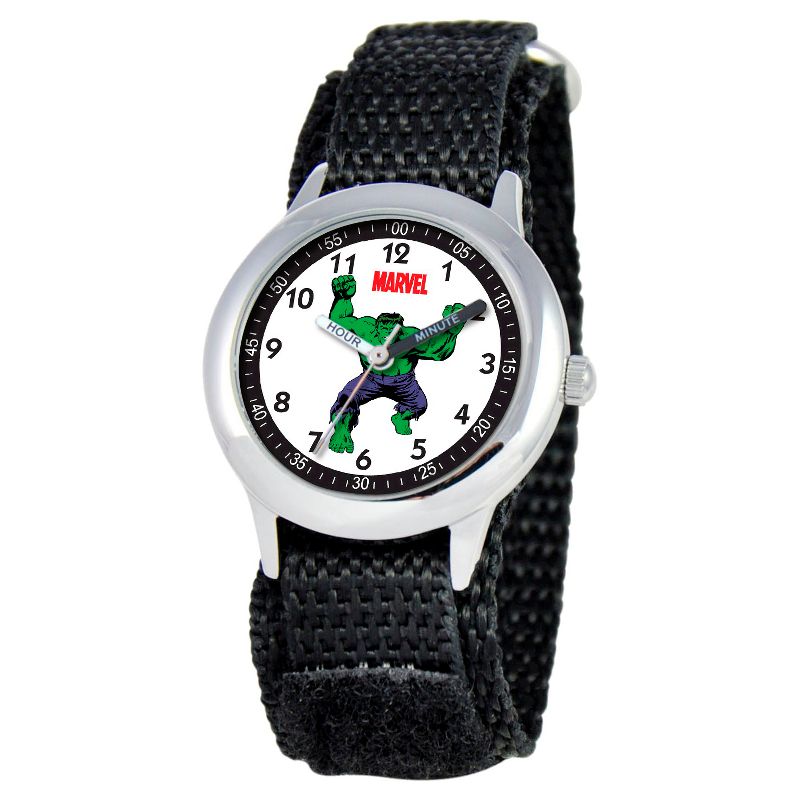 Boys' Marvel Hulk Stainless Steel Time Teacher Watch - Black