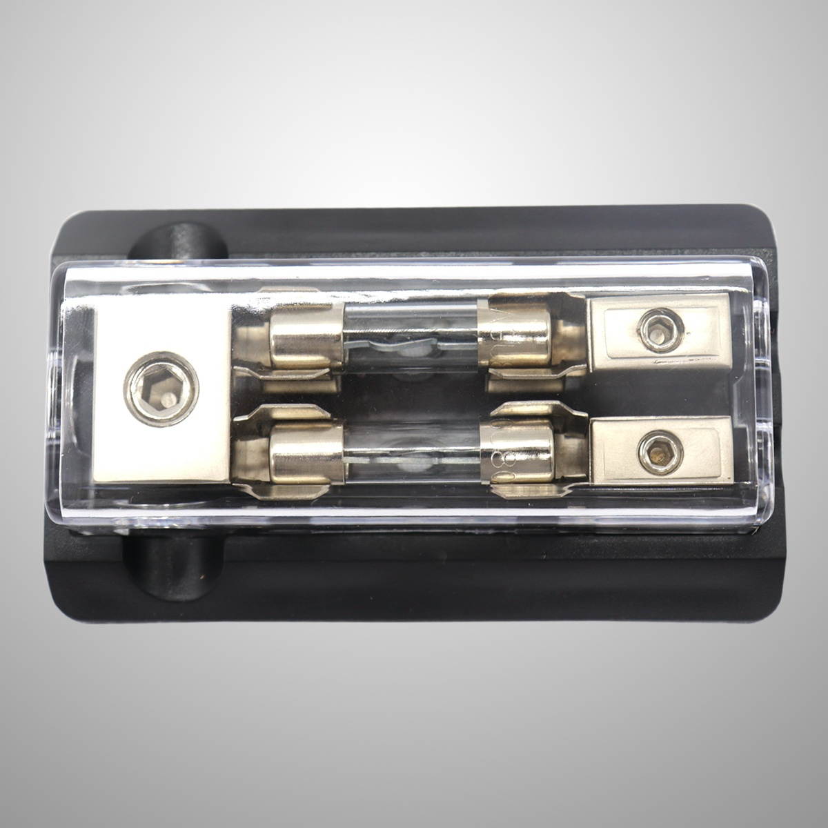 2-Way Fuse Holder Standard Circuit Fuse Board for Car RV (Black)