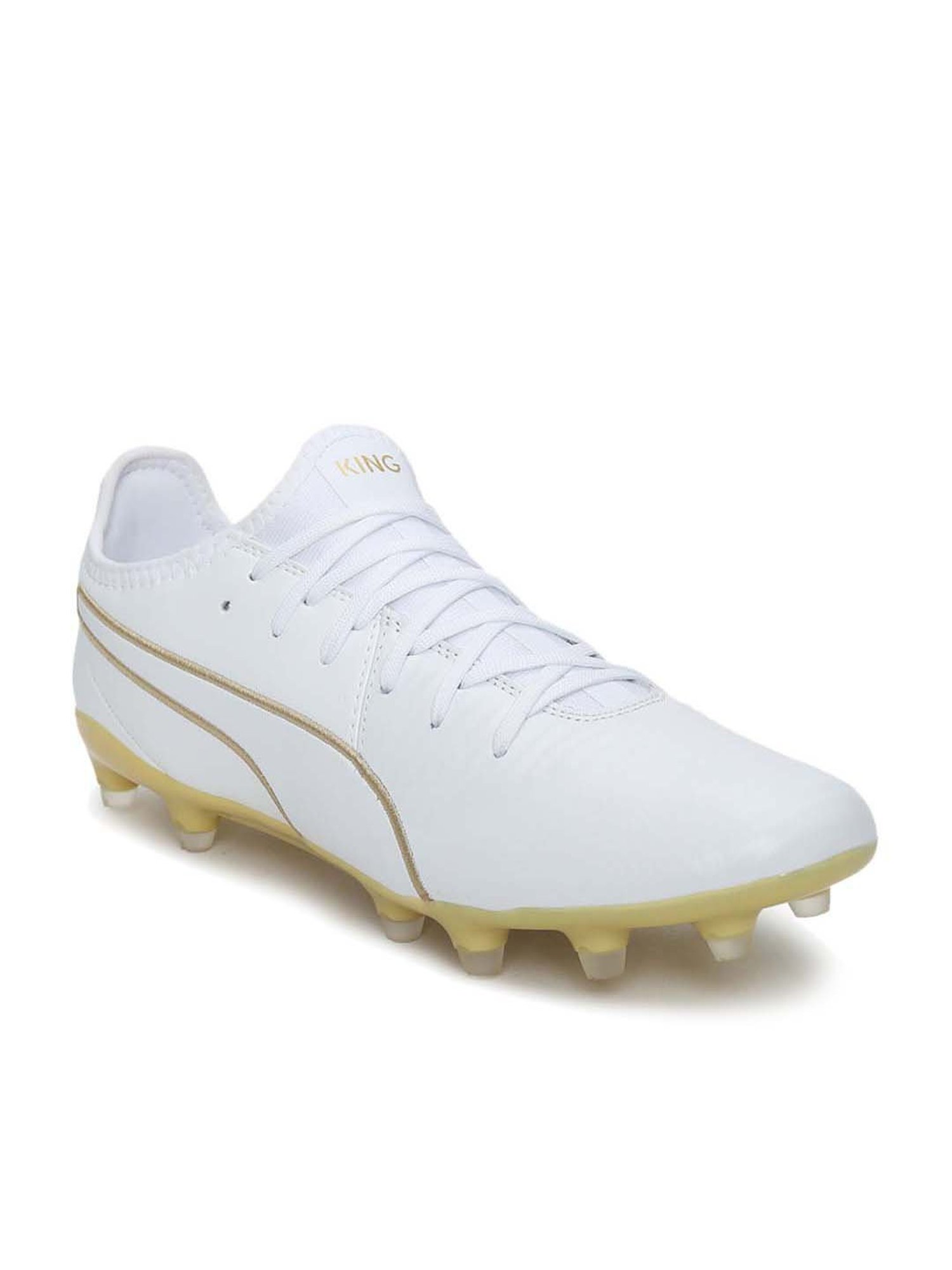 Puma Men's KING Pro FG White Football Shoes