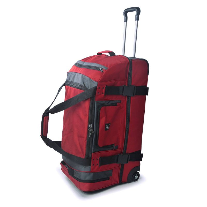 FUL Rig 30" Rolling Duffel Bag - Red/Gray