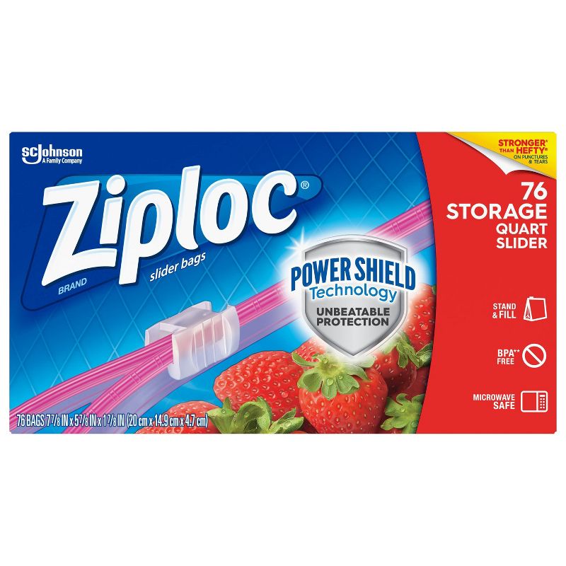 Ziploc Mega Storage Slider Quart - 76ct