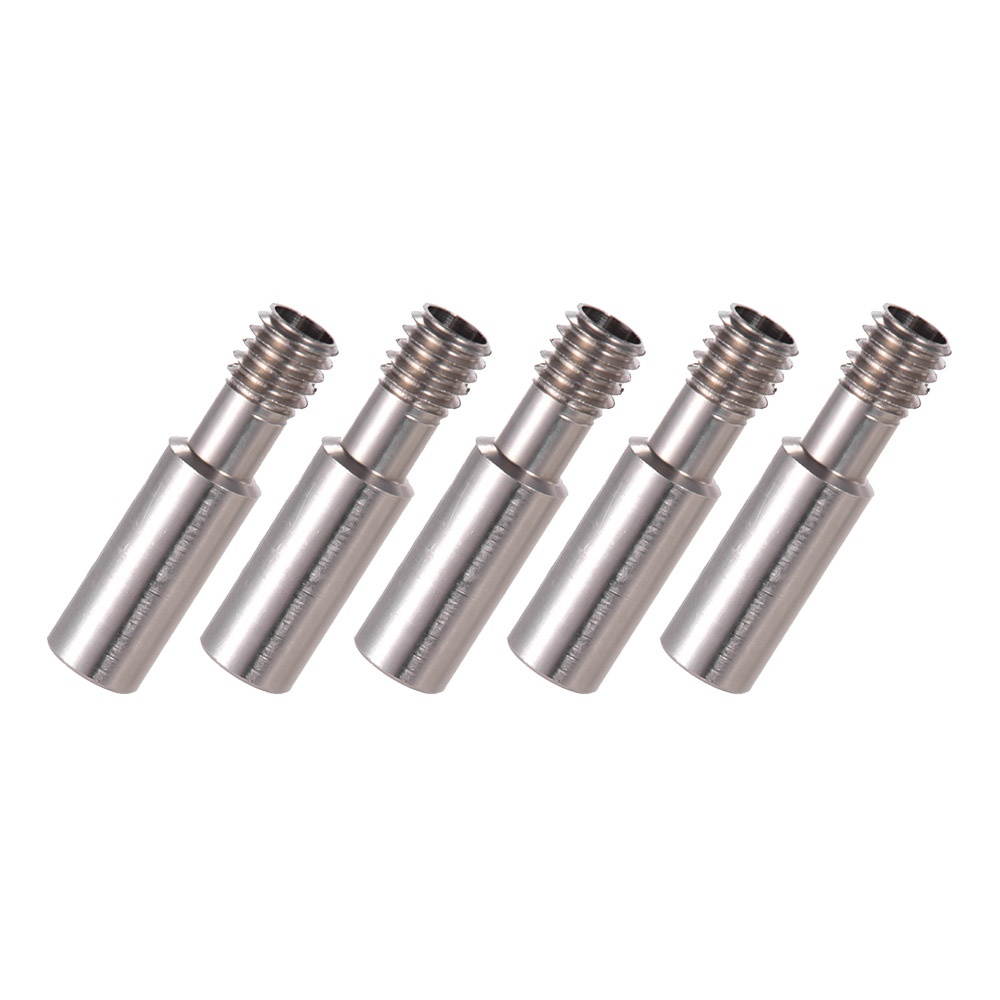Creality 3D Stainless Steel Heat Break Nozzle Throat M6 * 28mm for 3D Printer Extruder Hot End 1.75mm Filament, 5pcs