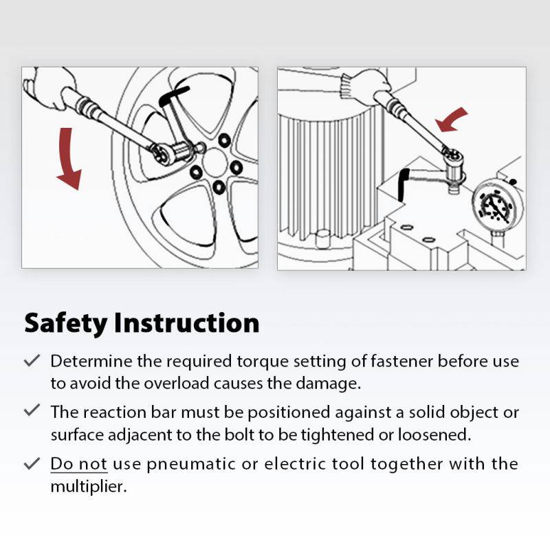 FIRSTINFO 600 N.m. Manual Torque Multiplier 3.4:1 Wrench 1/2 inch Drive ( Male ) to 1/2 inch Drive ( Female ) Adaptor Max. 600 Nm Lug Nut / Labor Saving Tool