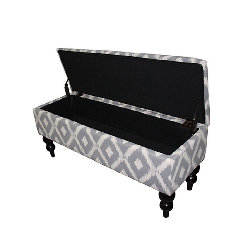 Safari Print Storage Bench Sleek Gray - Ore International
