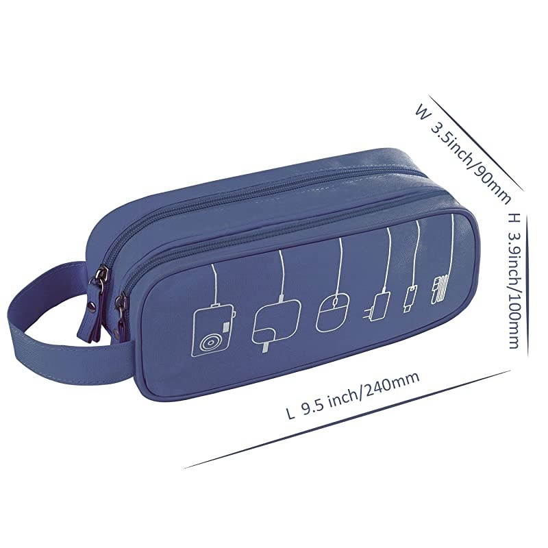 Cable Cord Holder OrganizerElectronics Accessories Case Healthcare Grooming Kit USB Drive Shuttlean All in One Travel Organizer Blue