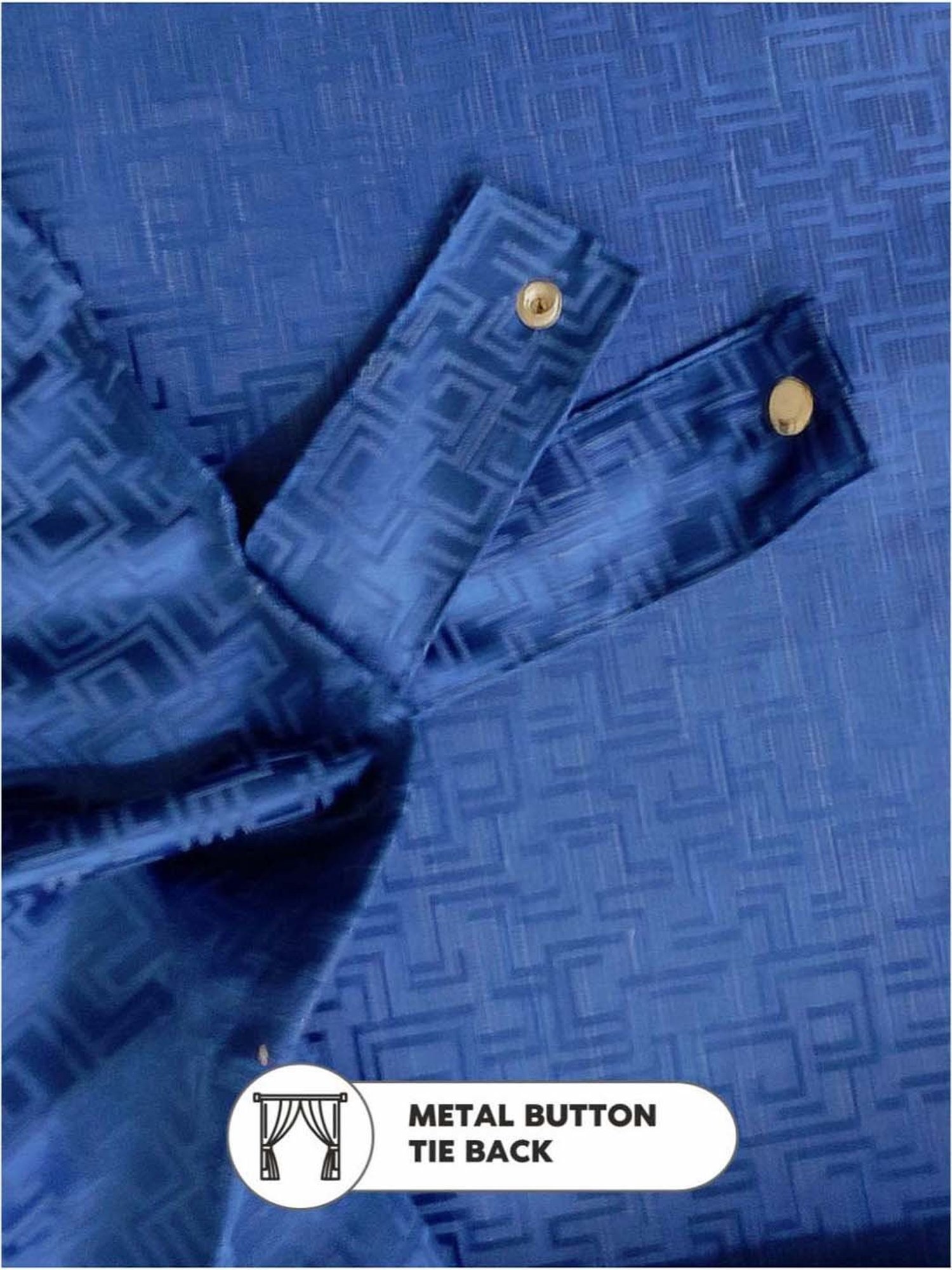 Bianca D`ROMANIO Blue Faux Silk 9 Ft. Long Door Curtain - Set of 2