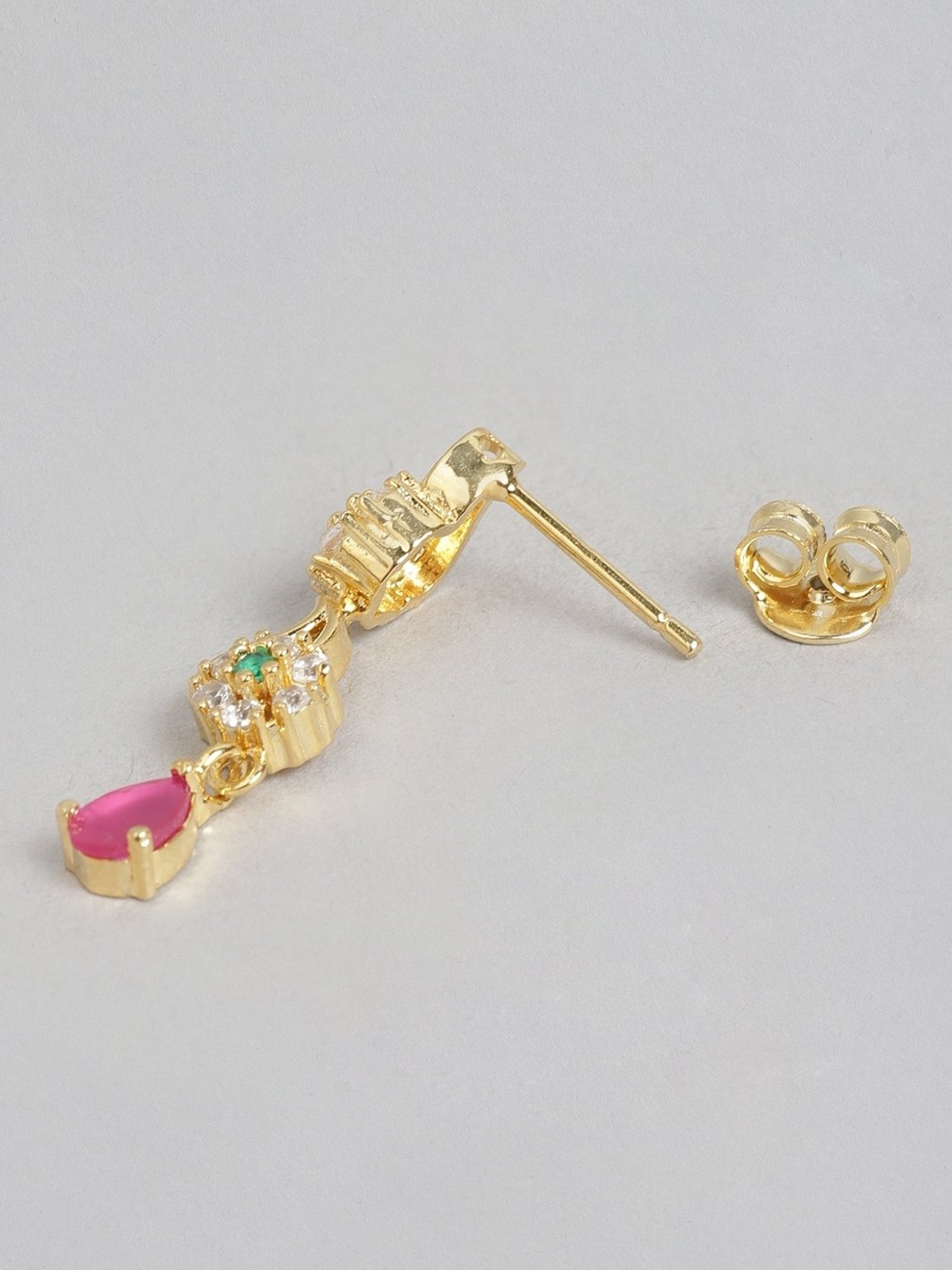 Zavya 92.5 Sterling Silver Enchanted Forest Gold-Plated Drop Earrings for Women