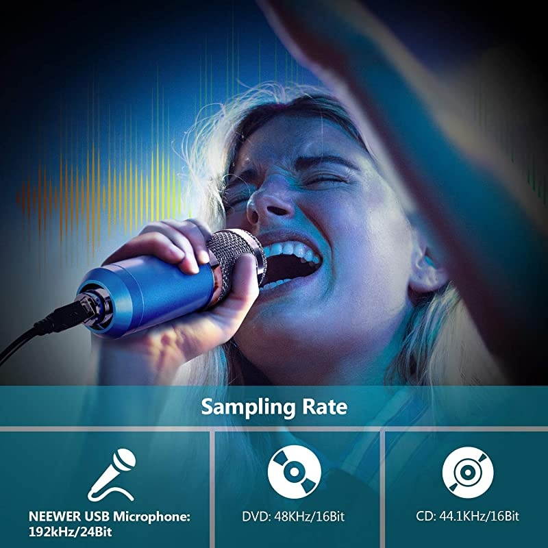 USB Microphone 192KHZ/24Bit Plug & Play Computer Cardioid Mic Podcast Condenser Microphone with Professional Sound Chipset for Livestreaming/YouTube/Gaming Recording/Voice Over(NW-8000-USB)