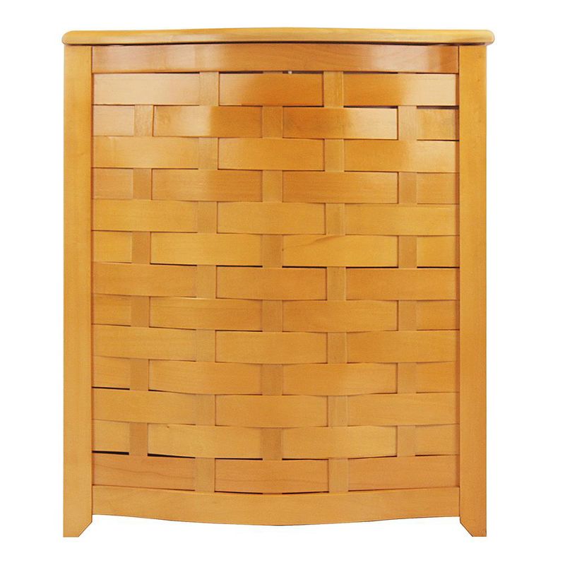 Oceanstar Bowed Front Veneer Laundry Wood Hamper with Interior Bag