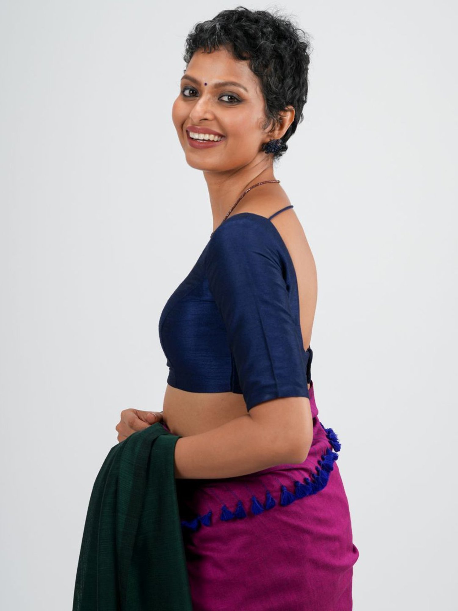 Suta Blue Round neck Blouse