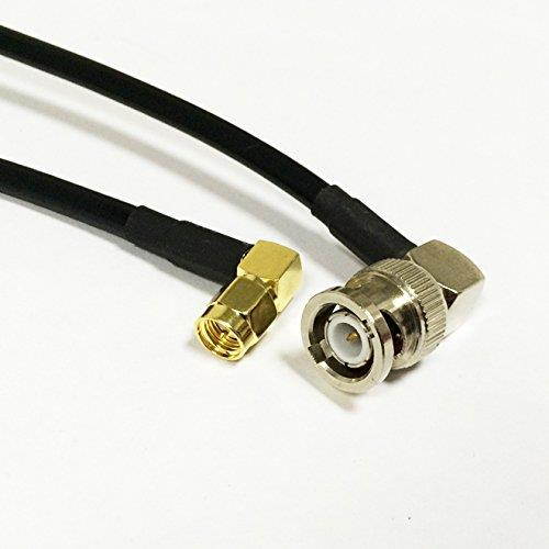 SMA male right angle 90-degree to BNC male right angle 90-degree RF coax cable RG58 50cm 20inch
