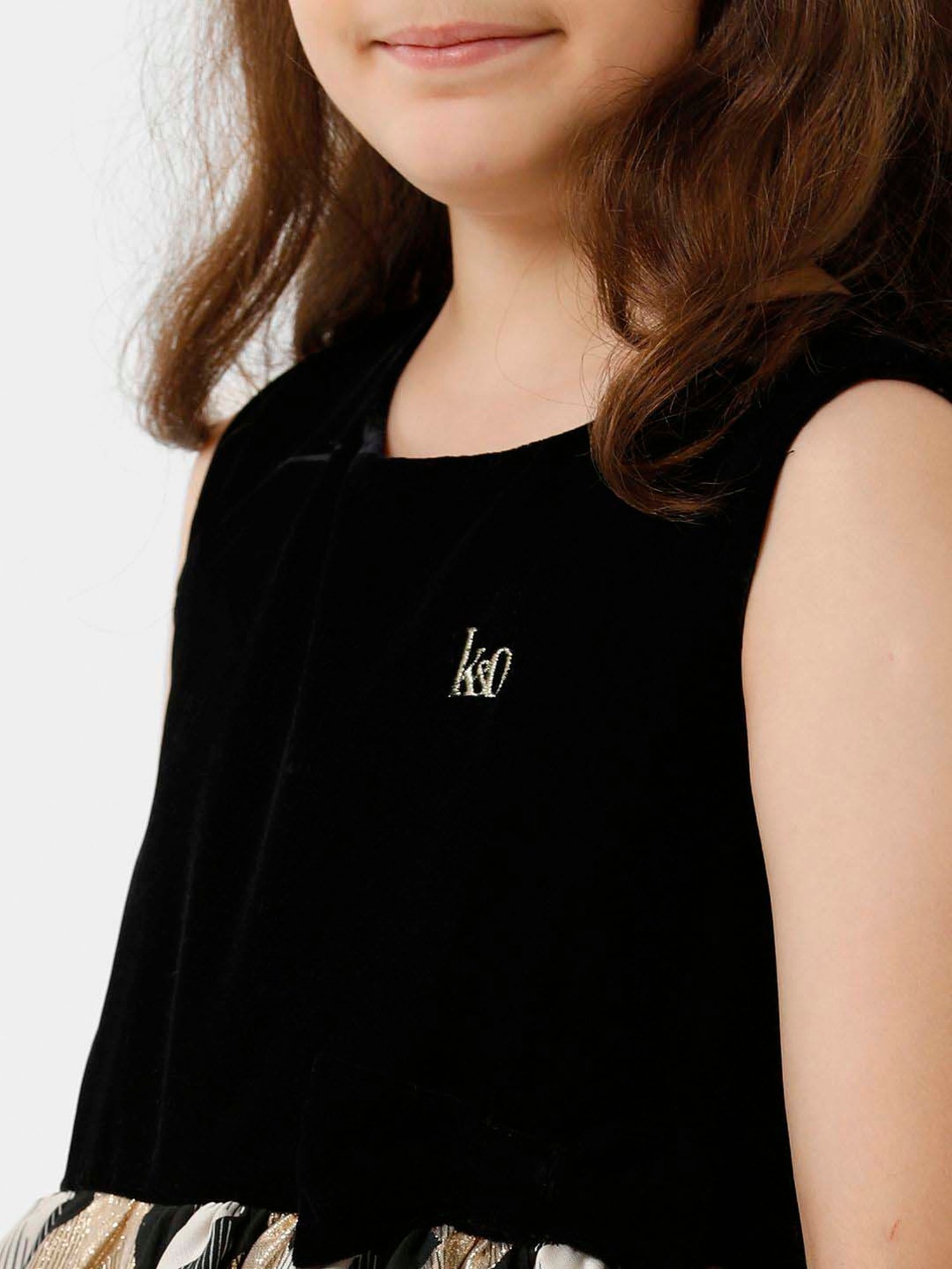 Kate & Oscar Kids Black & White Chequered Dress