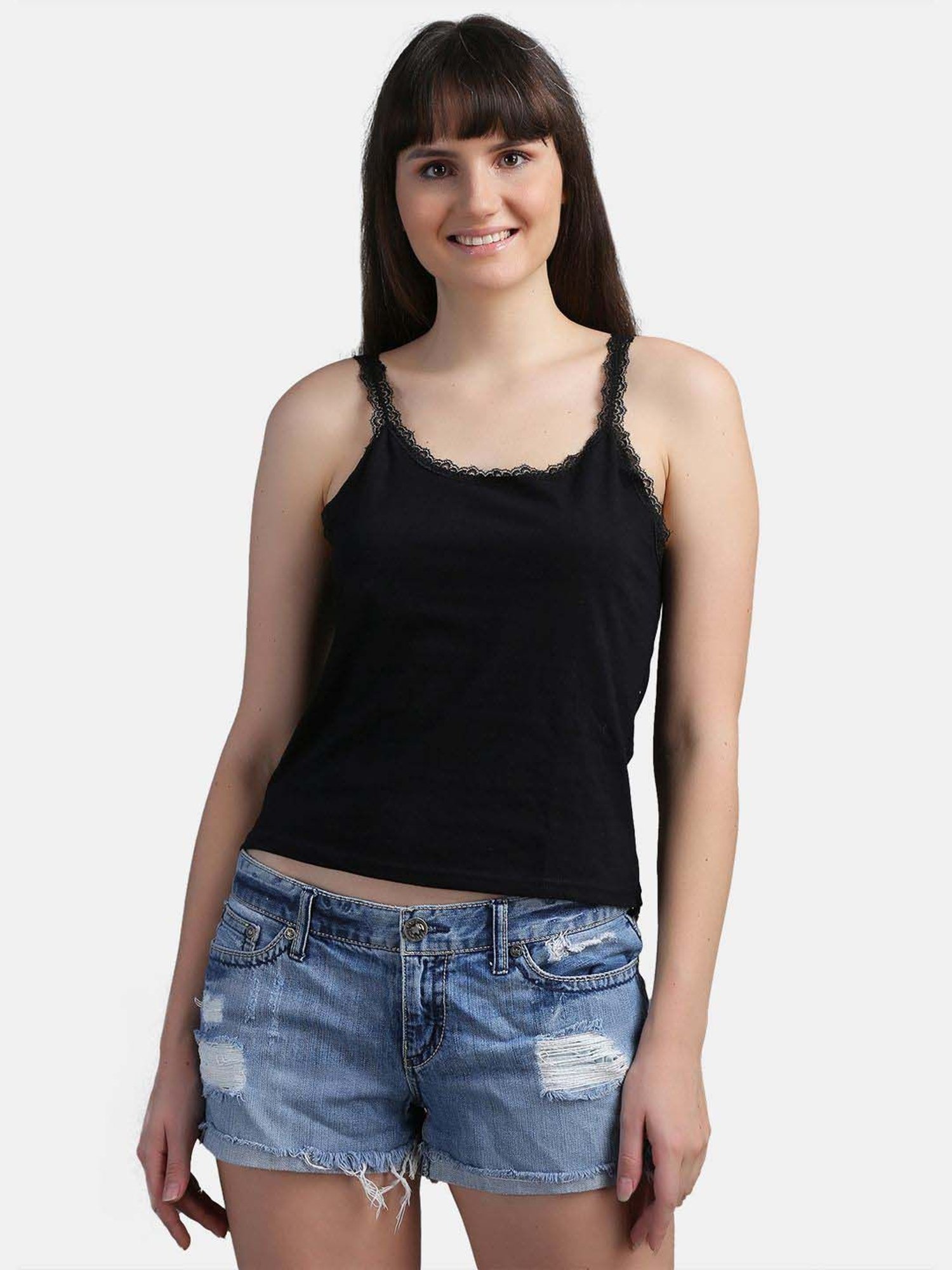 N-Gal Black & Grey Full Coverage Camisoles - Pack Of 3