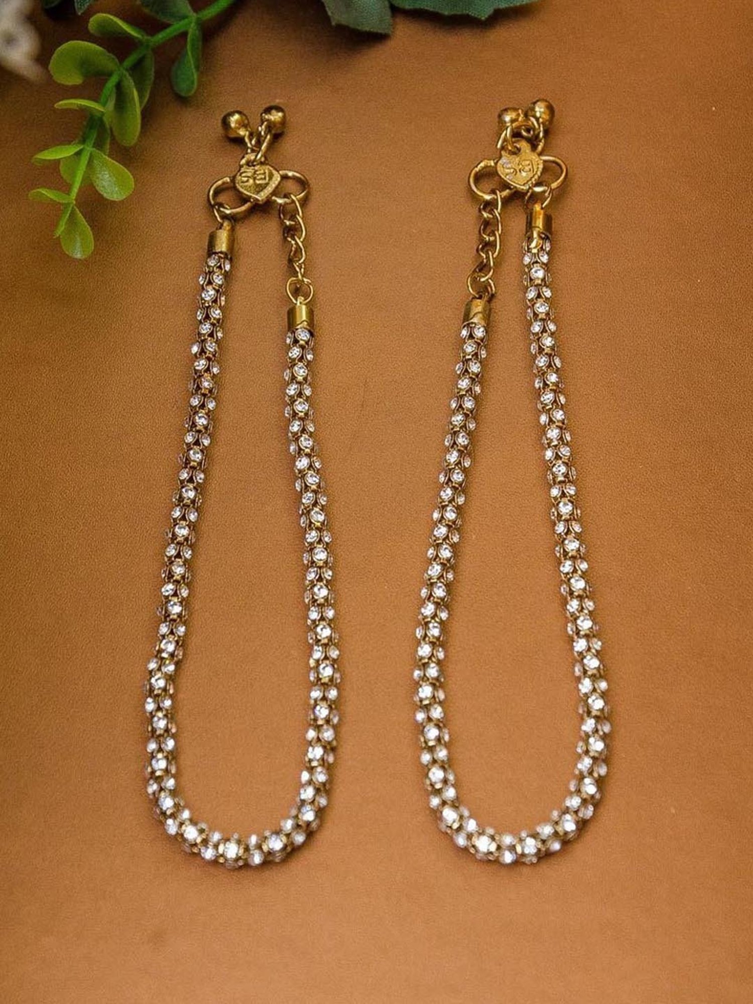 Prita Golden Brass Flexible Anklet