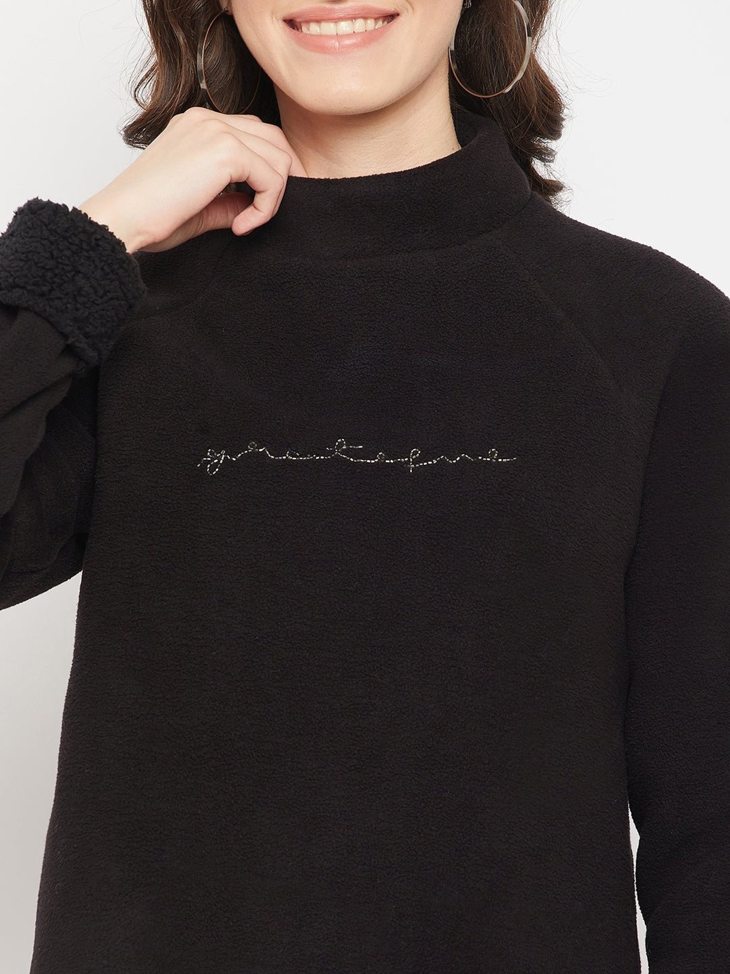 MADAME Black Printed Top