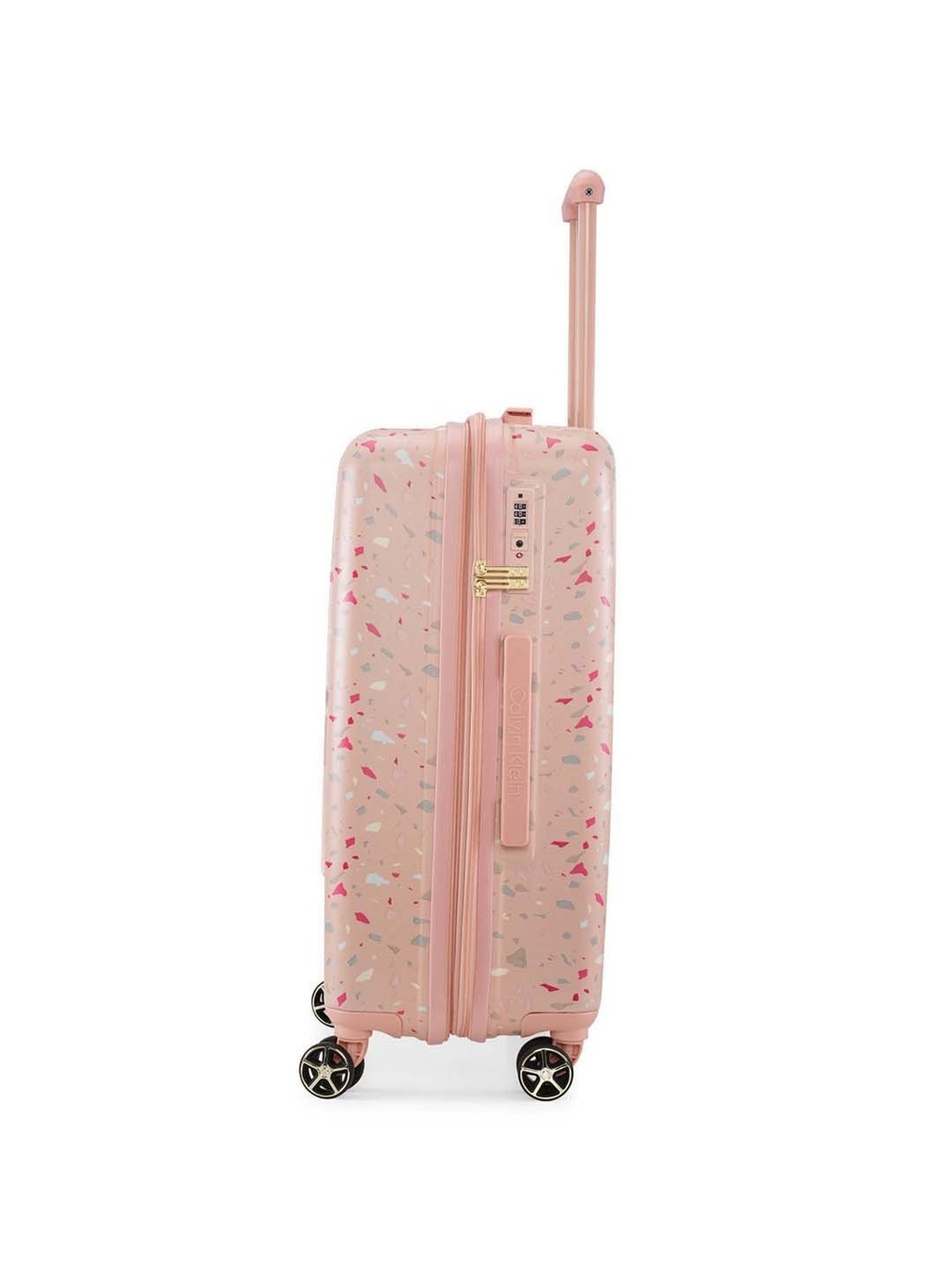 Calvin Klein Terrazzo Island Dusty Pink ABS Hard Medium Trolley - 24 cms