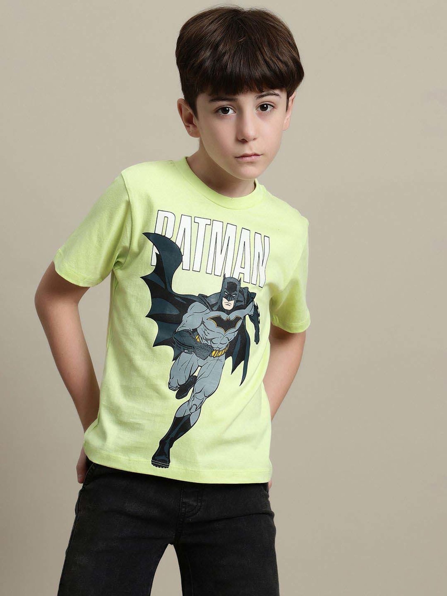 Kidsville Boys Green Cotton Printed T-Shirt